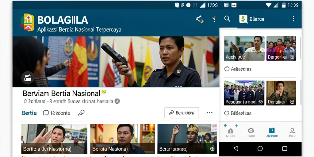 Antarmuka aplikasi BOLAGILA yang menampilkan berita nasional terbaru.